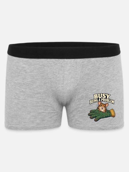 Problemmaus - Männer Boxer Shorts - Grau meliert