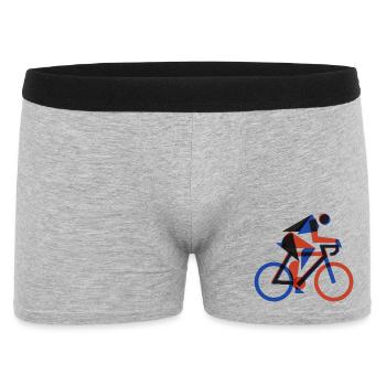 Bauhaus Geometric Cyclist Retro Risograph Art - Männer Boxer Shorts - Grau meliert - Vorne