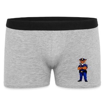 Tiger Polizei / Polizist Raubtier - Männer Boxer Shorts - Grau meliert - Vorne