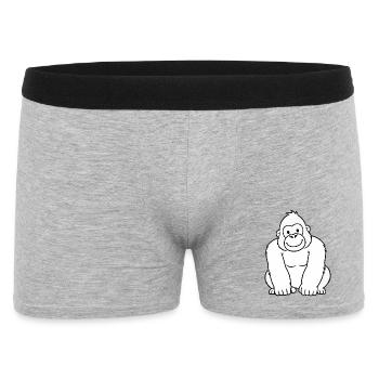 Gorilla Konturzeichnung - Männer Boxer Shorts - Grau meliert - Vorne