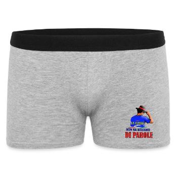 Wahre Klasse braucht keine Worte. Ein Design - Männer Boxer Shorts - Grau meliert - Vorne