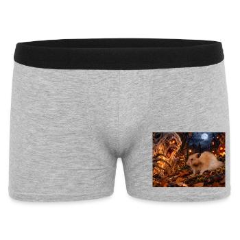 Chico 11: Halloween mit Monster 2026 - Männer Boxer Shorts - Grau meliert - Vorne