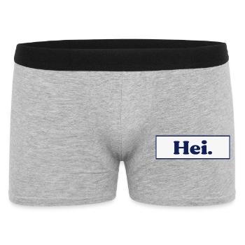 Finnland Hei Hallo Begrüßung - Männer Boxer Shorts - Grau meliert - Vorne