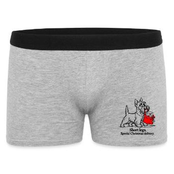 Scottish Terrier liefert Weihnachtsbriefe - Männer Boxer Shorts - Grau meliert - Vorne