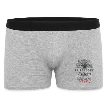 Polen Das Herz meiner Wurzeln T-Shirt Cade... - Männer Boxer Shorts - Grau meliert - Vorne