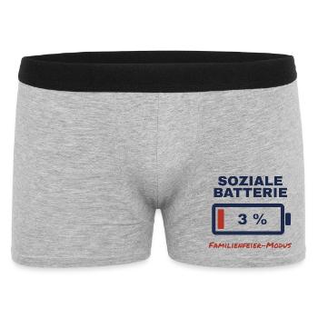 Soziale Batterie 3 % – Familienfeier-Modus - Männer Boxer Shorts - Grau meliert - Vorne
