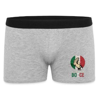 Italienischer Boccia: stilisierter Gruß - Männer Boxer Shorts - Grau meliert - Vorne