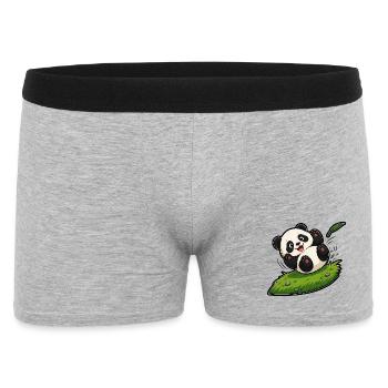 Kugel Panda Baby Rollen Hügel Comic Kinder T-Shirt - Männer Boxer Shorts - Grau meliert - Vorne