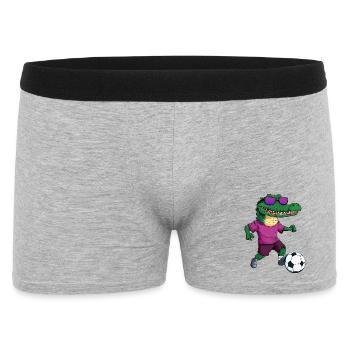 Alligator Fussball Krokodil - Männer Boxer Shorts - Grau meliert - Vorne