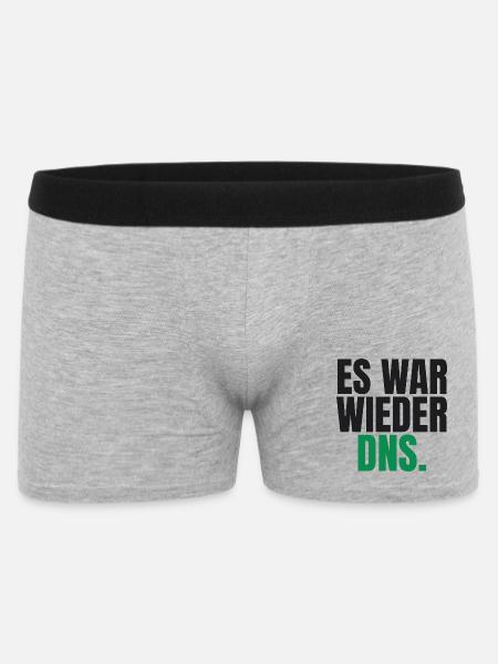 Es war wieder DNS - Männer Boxer Shorts - Grau meliert