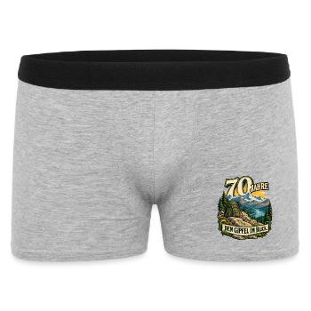 70 Jahre Gipfelblick Abenteuer - Männer Boxer Shorts - Grau meliert - Vorne