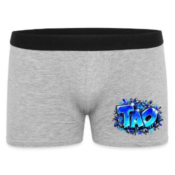TAO explodiert in Graffiti! Epischer Straßenkünstlername - Männer Boxer Shorts - Grau meliert - Vorne