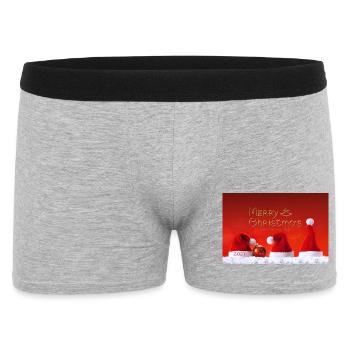 Frohe Weihnachten 2027 Hut-Trio - Männer Boxer Shorts - Grau meliert - Vorne