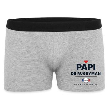 Opa eines Rugbyspielers - Männer Boxer Shorts - Grau meliert - Vorne