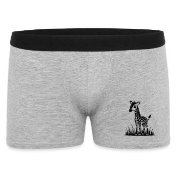 Süße Baby-Giraffen - Männer Boxer Shorts - Grau meliert - Vorne
