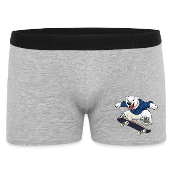 Eisbär Skater - Männer Boxer Shorts - Grau meliert - Vorne