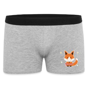 Fuchs mit Winterschal - Männer Boxer Shorts - Grau meliert - Vorne