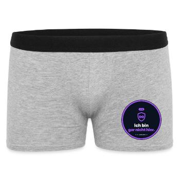 Ich Bin Gar Nicht Hier. VPN Nerd Shirt - Männer Boxer Shorts - Grau meliert - Vorne