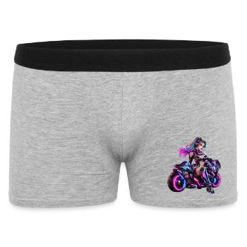 Cyber-Neon-Moto-Königin - Männer Boxer Shorts - Grau meliert - Vorne