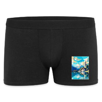 St Wolfgang Autriche Affiche de voyage vintage souvenir - Boxer Homme - noir - Devant