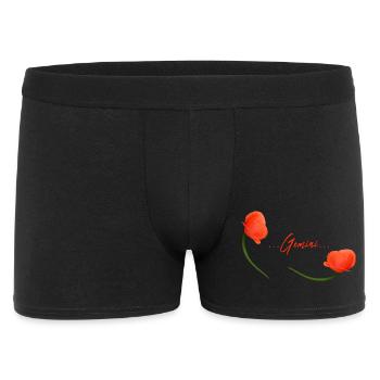 Zwillinge Mohn Klatschmohn Sternzeichen Zwillinge - Männer Boxer Shorts - Schwarz - Vorne