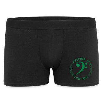 Bassschlüssel Grün - Vintage Musical Symbol - Männer Boxer Shorts - Schwarz - Vorne