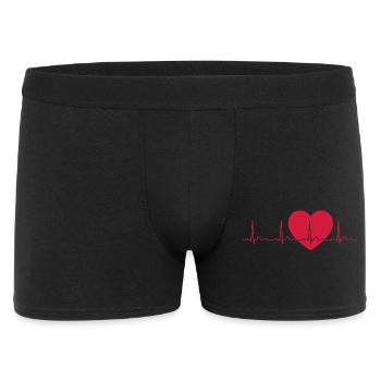 Herzschlag-EKG-Linie Medizinischer Pulswellen-Ikon-Vektor - Männer Boxer Shorts - Schwarz - Vorne