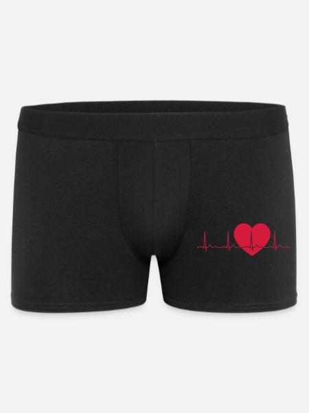 Heartbeat ECG Line Medical Pulse Wave Icon Vector - Men's Boxer Shorts - black