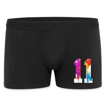 NUMÉRO COLORÉ 11 COLORÉ 11E ANNIVERSAIRE - Boxer Homme - noir - Devant