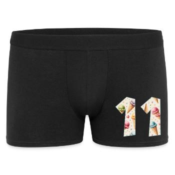 EISCREME NUMMER 11 JAHRE EIS 11. GEBURTSTAG - Männer Boxer Shorts - Schwarz - Vorne