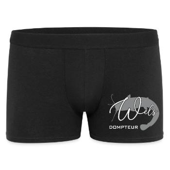Welsdompteur Welsflüsterer Welsangler - Männer Boxer Shorts - Schwarz - Vorne