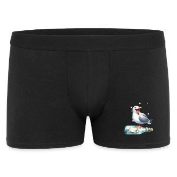 maritime seagull message in a bottle seagulls - Men's Boxer Shorts - black - Front