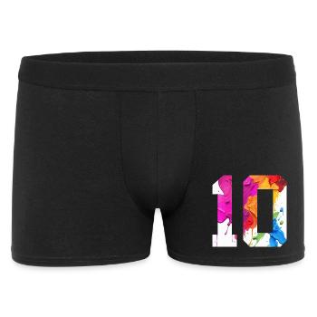 COLORED NUMBER 10 COLORFUL 10TH BIRTHDAY - Men's Boxer Shorts - black - Front