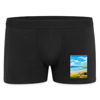 Constantine Bay Cornwall England Vereinigtes Königreich Reiseposter - Männer Boxer Shorts - Schwarz - Vorne