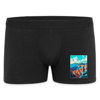 Dubrovnik Kroatien Vintage Reiseplakat Souvenir - Männer Boxer Shorts - Schwarz - Vorne