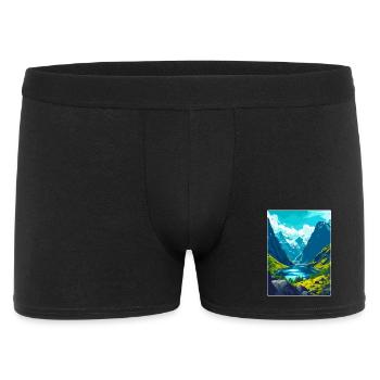 The Fjords Norway Vintage Travel Poster Souvenir - Men's Boxer Shorts - black - Front