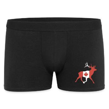 Deer with Canadian flag - Men's Boxer Shorts - black - Front