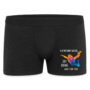 Skydive Fallschirmspringer Skydiver Freifall - Männer Boxer Shorts - Schwarz - Vorne