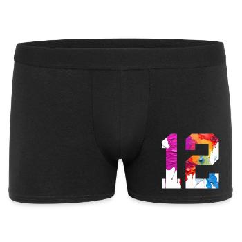 NUMÉRO COLORÉ 12 COLORÉ 12E ANNIVERSAIRE - Boxer Homme - noir - Devant