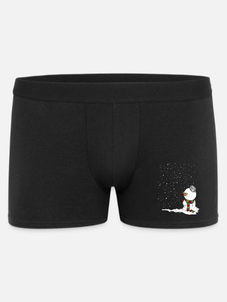 Schneemann im Schnee. - Männer Boxer Shorts - Schwarz