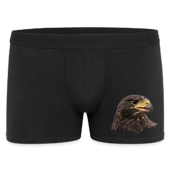 Adler, Falke, Greifvogel aus Falknerei, braun - Männer Boxer Shorts - Schwarz - Vorne