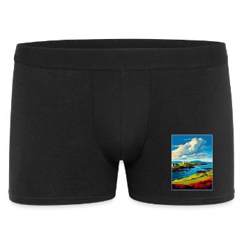 Isle Of Islay Schottland Vereinigtes Königreich Reiseposter Souvenir - Männer Boxer Shorts - Schwarz - Vorne