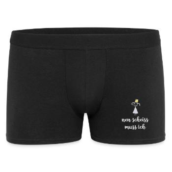 Nen Scheiss muss ich - Männer Boxer Shorts - Schwarz - Vorne