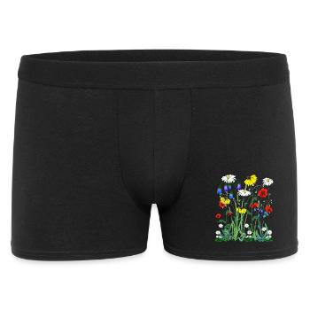 Blume Wildblumenwiese Wiese Wildwiese Blumen - Männer Boxer Shorts - Schwarz - Vorne