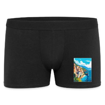 Amalfi Italien Vintage Reiseposter WPA Souvenir - Männer Boxer Shorts - Schwarz - Vorne
