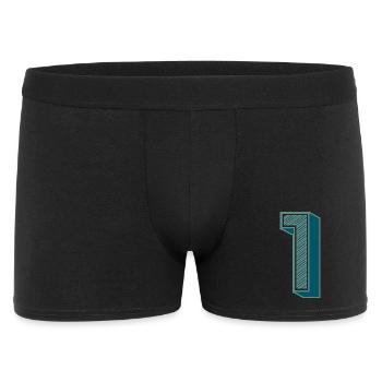 1. 1 JAHR. 1. JAHRESTAG - Männer Boxer Shorts - Schwarz - Vorne