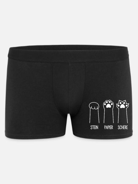 Katzenpfoten Katze Pfote Spiel Stein Papier Schere - Männer Boxer Shorts - Schwarz