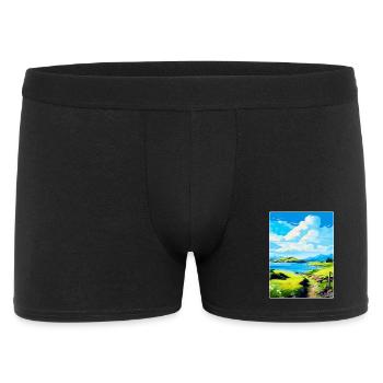 Isle Of Lismore Schottland Vereinigtes Königreich Vintage Reiseposter - Männer Boxer Shorts - Schwarz - Vorne