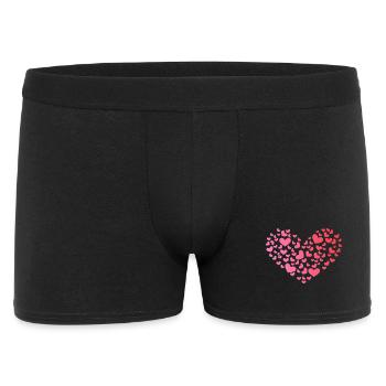 Herz aus Herzchen - Romantisch - Jahrestag - Männer Boxer Shorts - Schwarz - Vorne