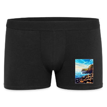 Giant Causeway Irland Uk Reise Poster Souvenir - Männer Boxer Shorts - Schwarz - Vorne